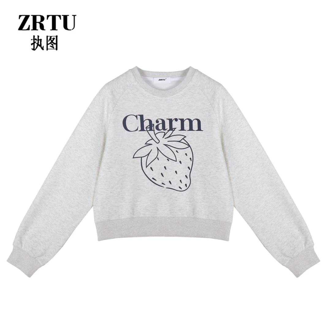 【ZRTU/执图】草莓印花圆领卫衣ZR1399