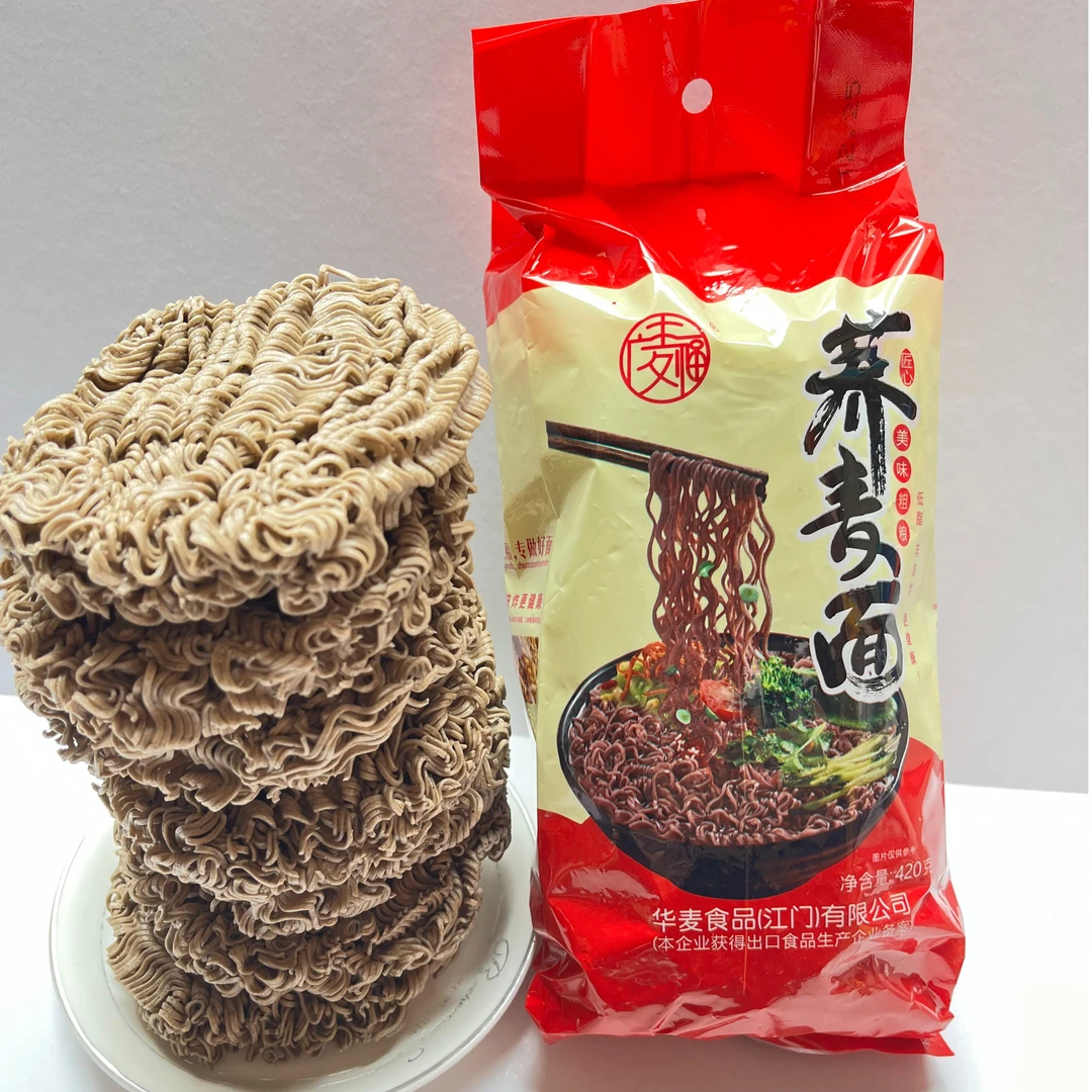 广麦福荞麦面非油炸健康粗粮煮面420g/包(7个饼)