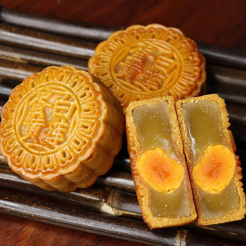 广式蛋黄莲蓉月饼450g怀旧老式油纸筒包装传统手工糕点儿时的味道
