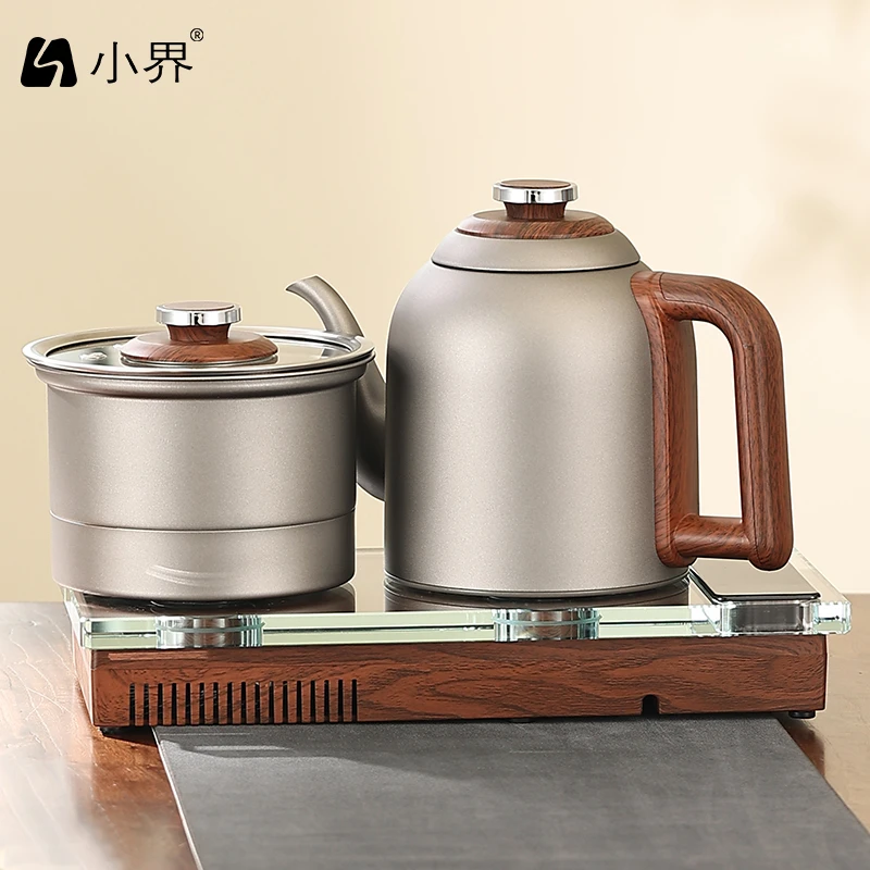 小界2025升级款全自动底部双上水嵌入式一体套装煮茶器水晶茶艺炉