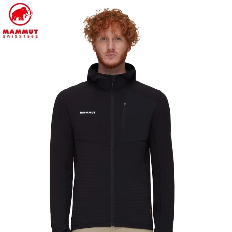 Mammut/猛犸象Madris 男士户外运动防风轻薄透气抓绒连帽中层夹克