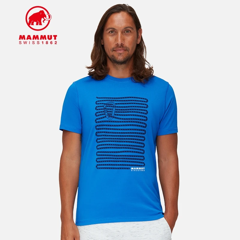 Mammut/猛犸象Core男士舒适轻便休闲柔软原生棉印花速干短袖T恤衫