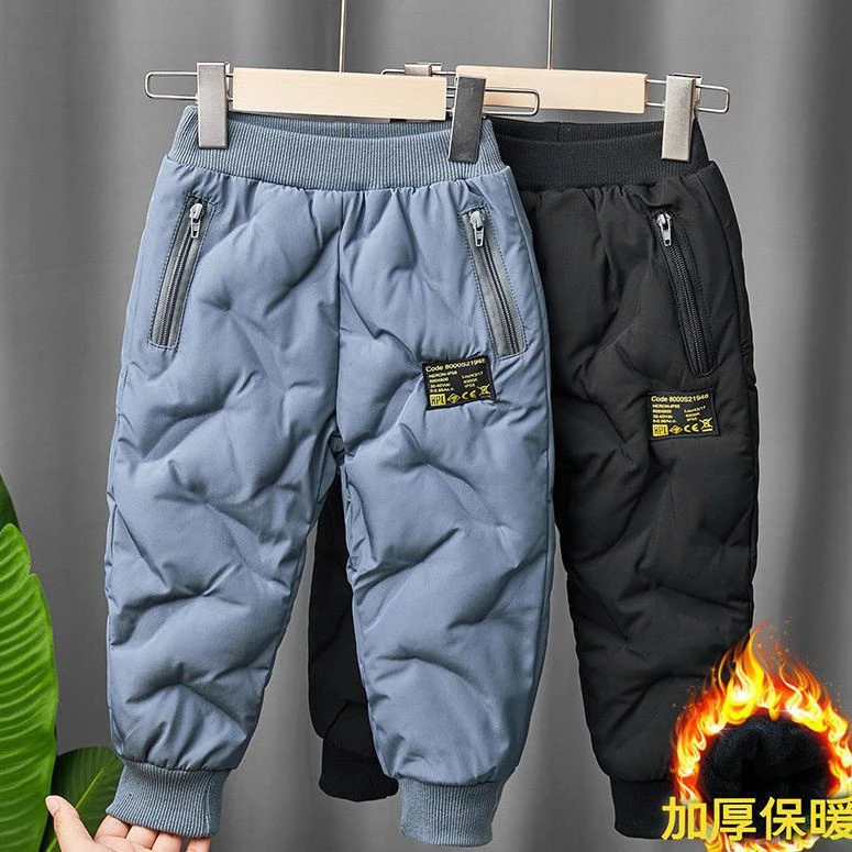 芭啦啦中大童东北三层夹棉保暖长裤男童棉裤冬加绒加厚一条过冬外