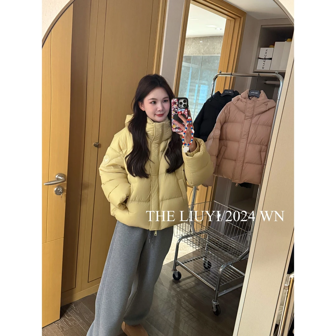 【LIUYI】零压感泡芙～新国标90白鸭时尚短款绒羽绒服连帽外套412016