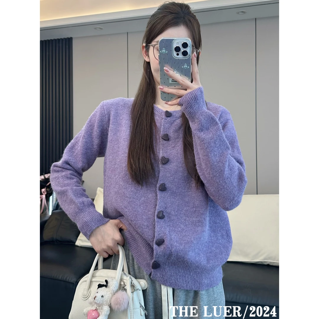 【LUER】爱心开衫~甜美风减龄时尚显瘦开衫901