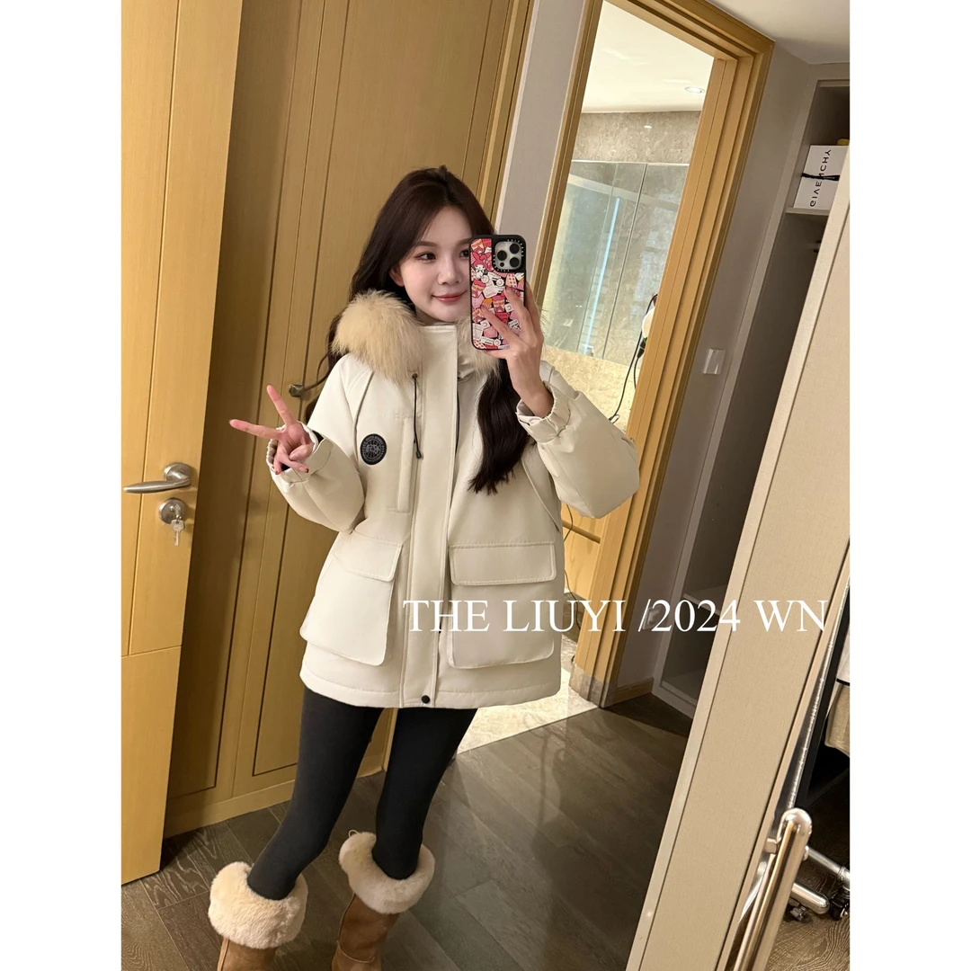 【LIUYI】冰山派克～冬季90白鸭绒貉子毛派克羽绒服外套411015