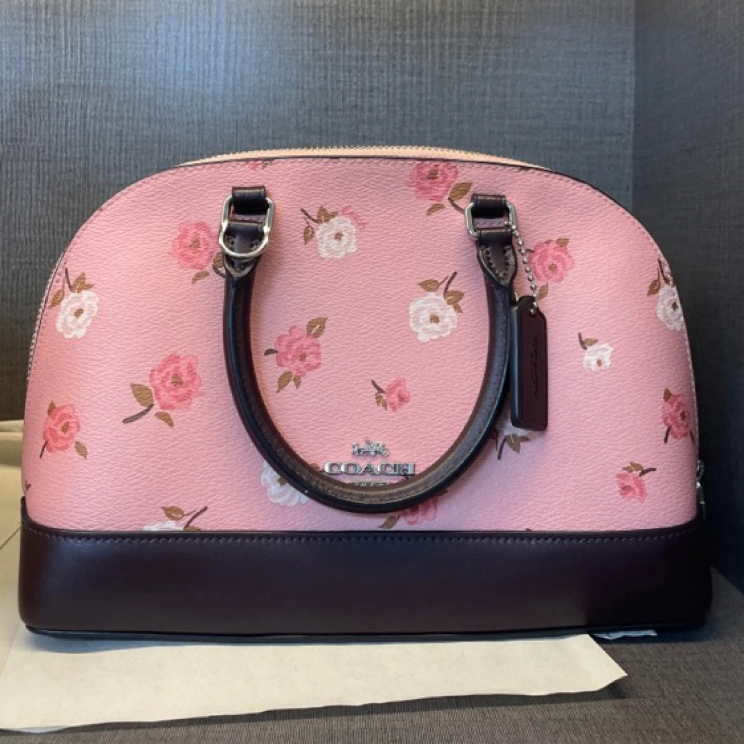 95新 COACH/蔻驰 95新蔻驰粉色印花贝壳包