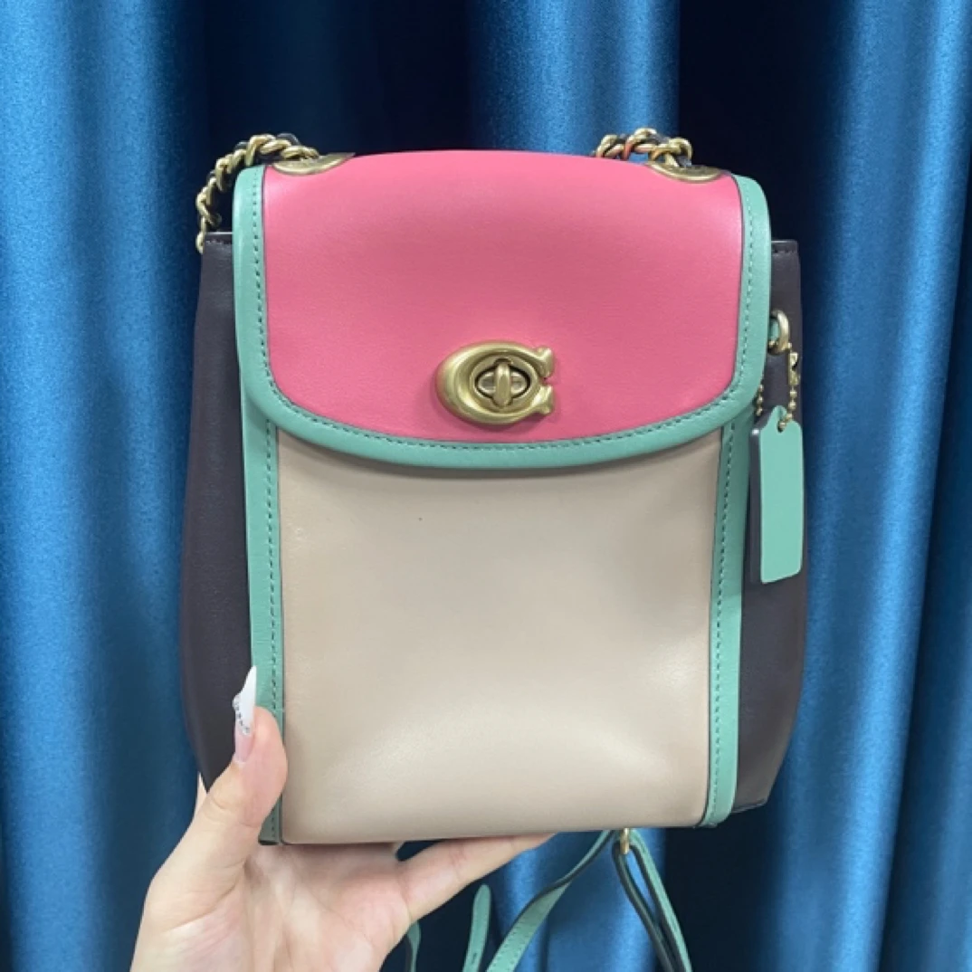 95新 COACH/蔻驰 95新蔻驰拼色小双肩