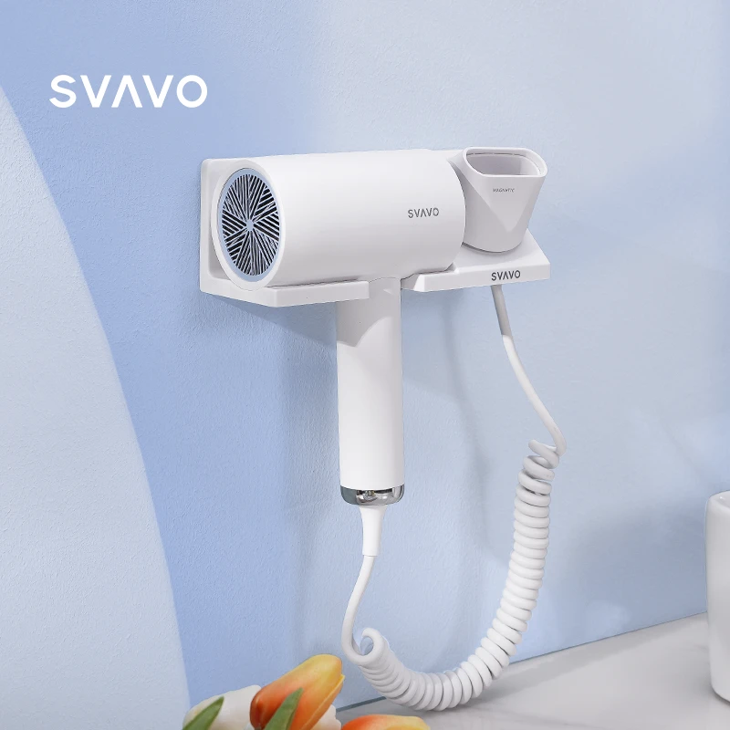 家用电吹风卫生间壁挂式免打孔负离子电吹风机酒店浴室家用吹风机