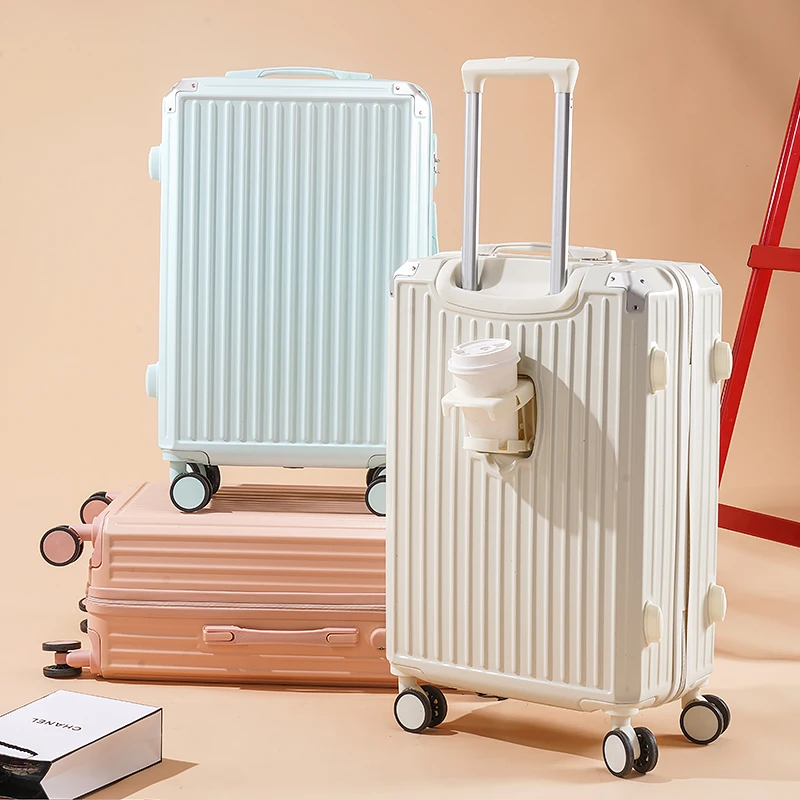 多功能旅行箱学生大容量密码箱高颜值行李箱万向轮拉杆箱复古皮箱