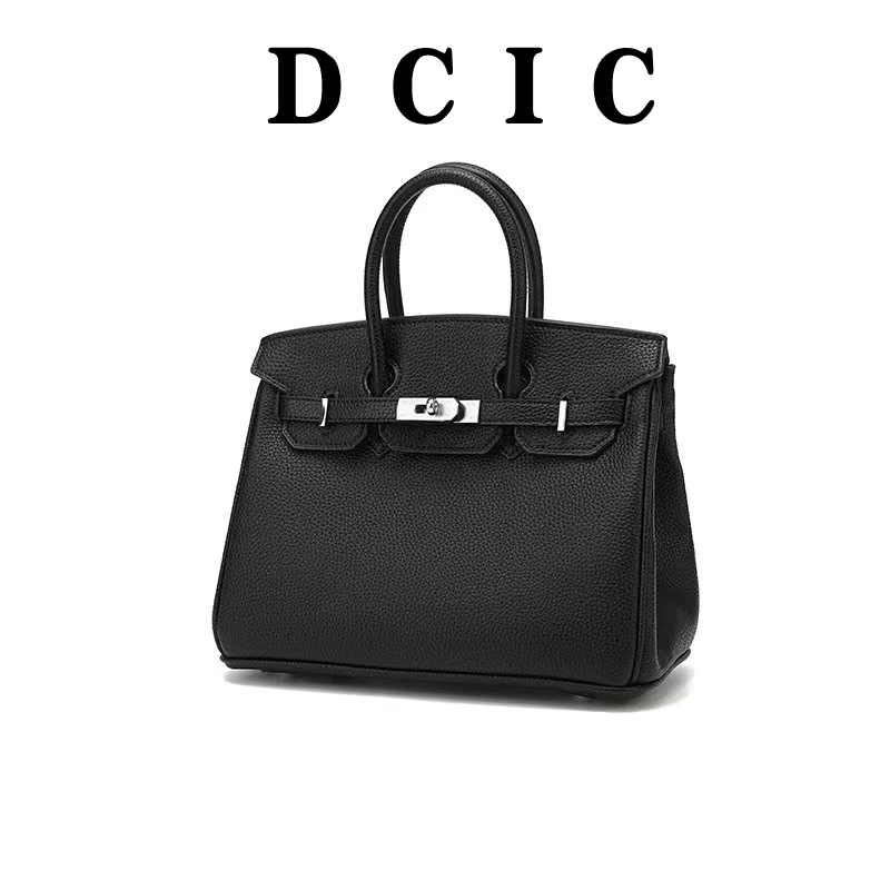 【CHGE】BK20黑色 铂金荔枝纹包包轻奢时尚手提单肩斜挎女包