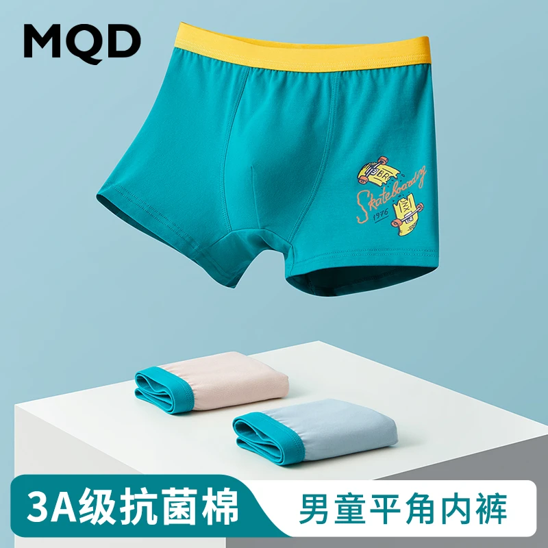 MQD男童纯棉平角内裤儿童抗菌中大童男孩卡通四季透气薄款短裤头