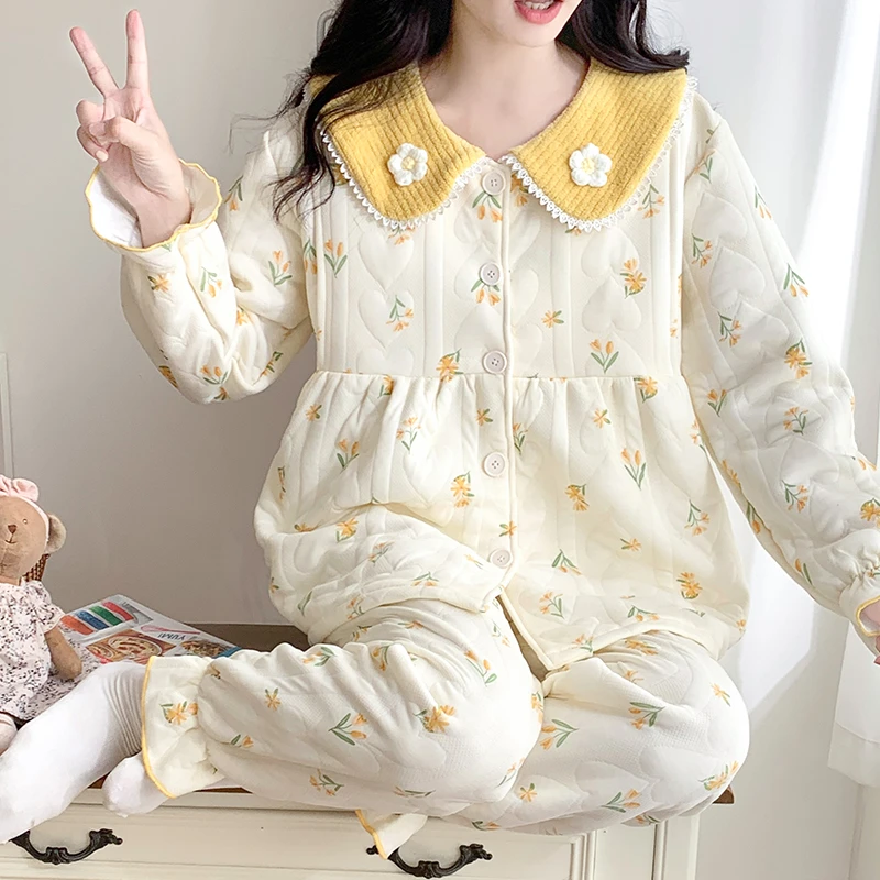 【空气棉10-12月份】月子服秋冬款加厚哺乳衣孕妇睡衣喂奶家居服