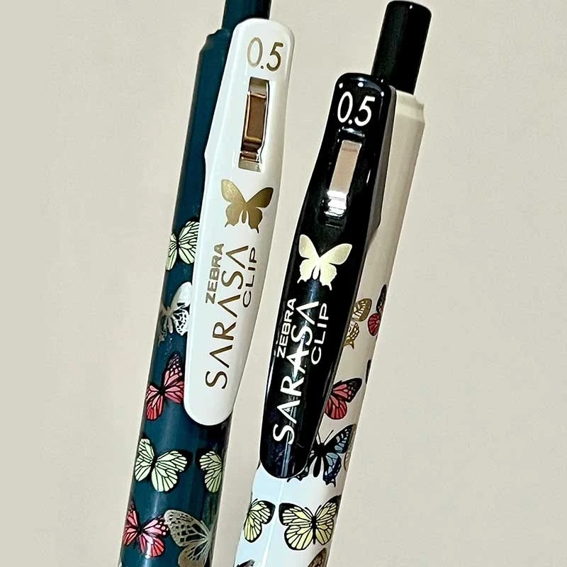 日本ZEBRA斑马金蝴蝶限定JJ15中性笔蜡笔黑色学生用考试0.5mm水笔