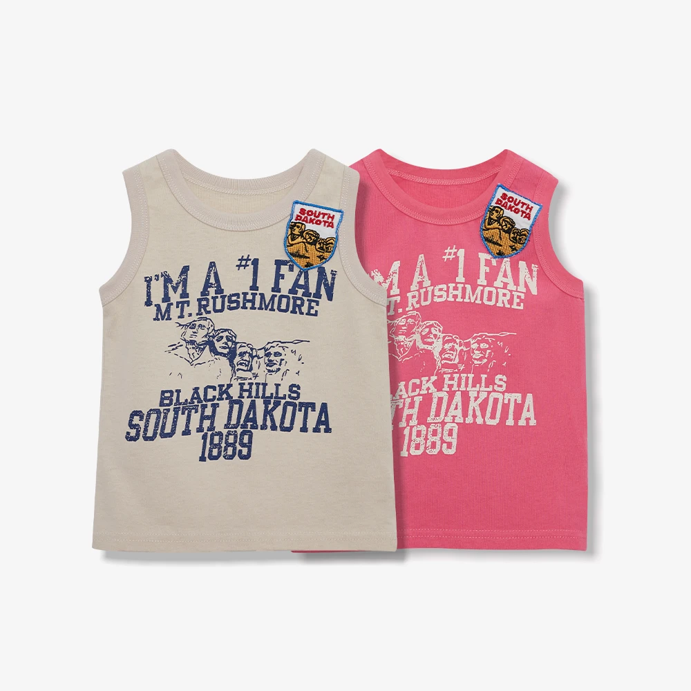 园长家童装 【加州夏日】美式复古英文印花运动纯棉背心休闲透气