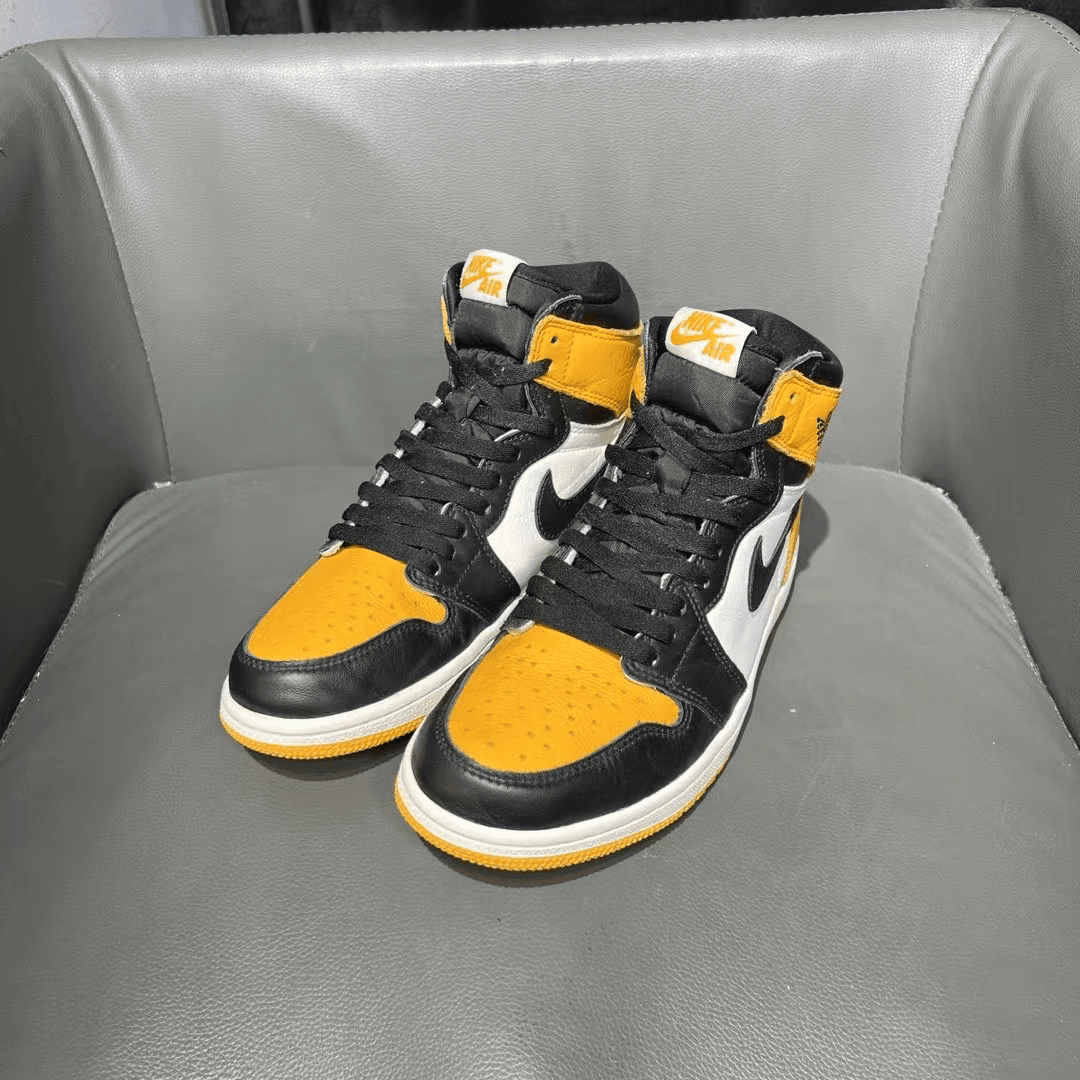 捡漏41码 AJ1 出租车 黑黄脚趾95新 599秒杀球鞋