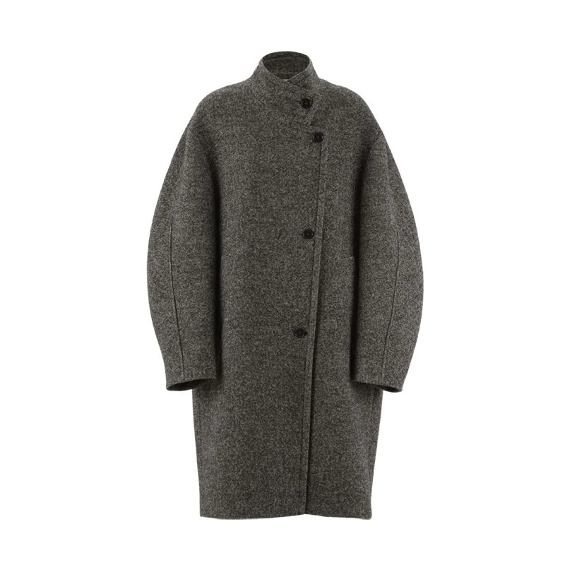 YOEYYOU 设计师品牌24秋冬新品阔型低腰线中长大衣时尚保暖简约女