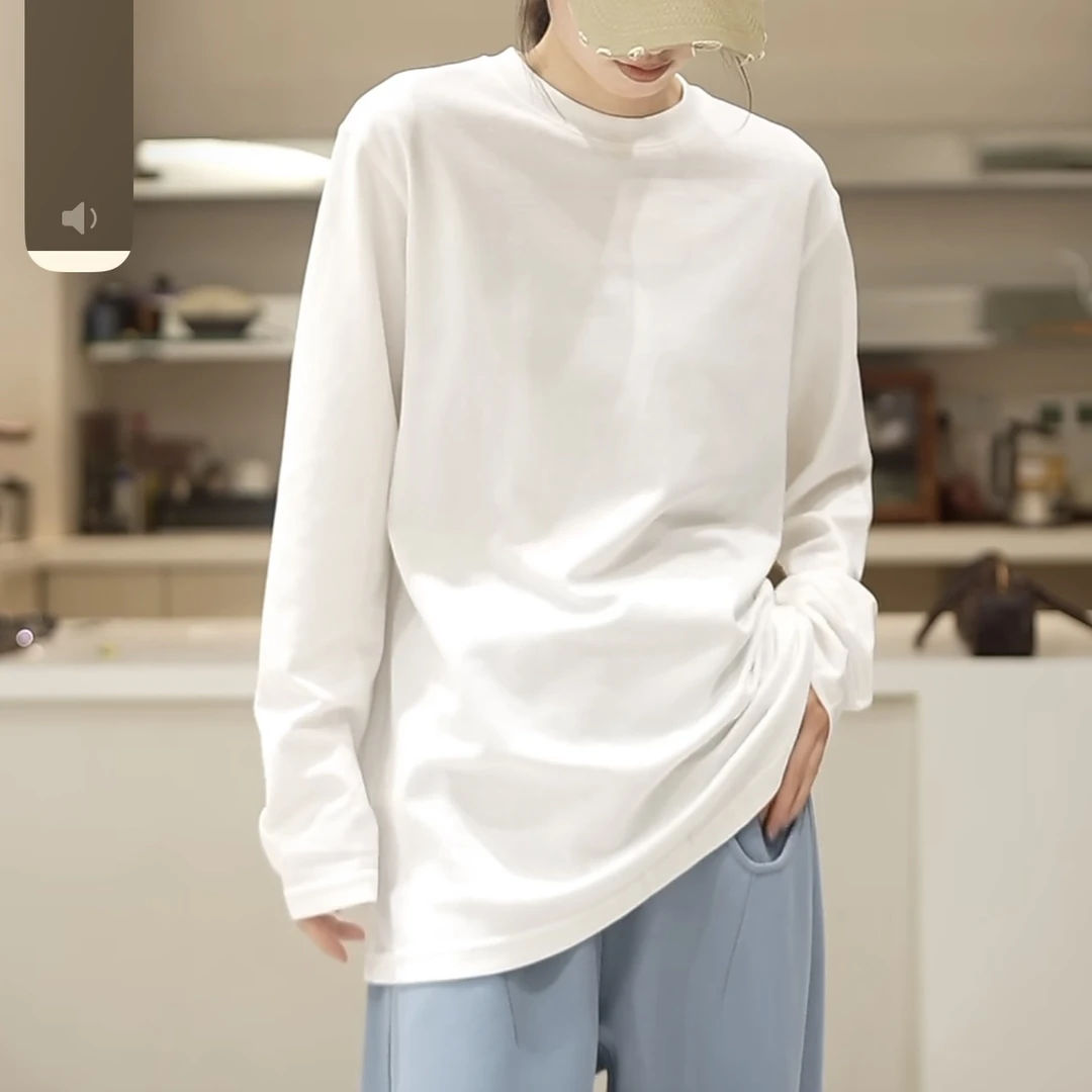 COEMES设计师品牌时尚长袖圆领T百搭修身纯色套头