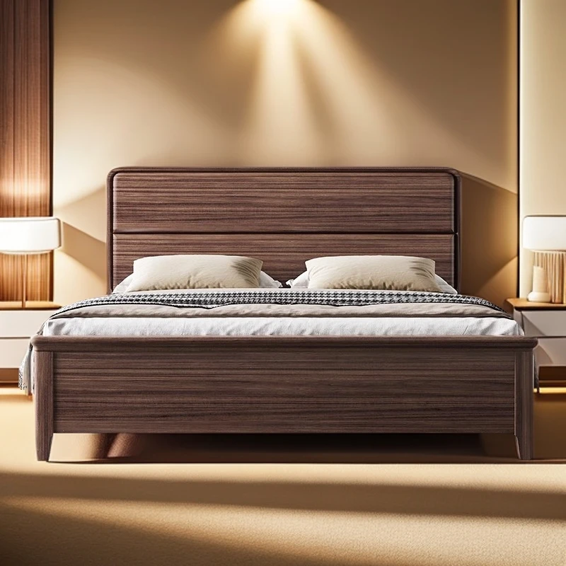 乌金木全实木轻奢新中式1.8米双人床现代简约1.5m主卧室储物大床