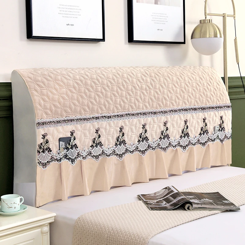 新款绒布床头套罩防尘全包床头罩床头防撞软包加棉加厚简约高端罩