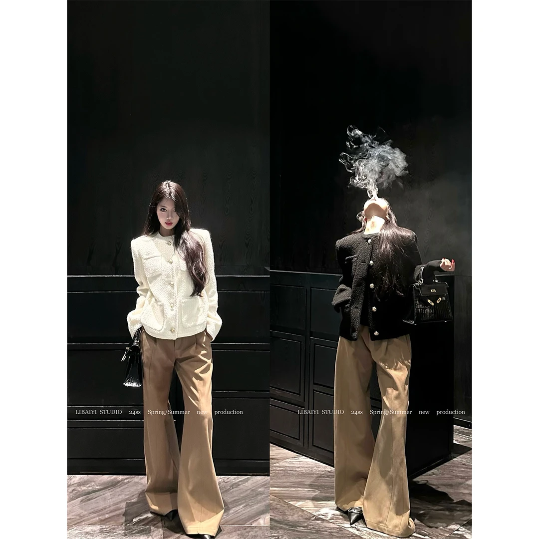 LIBAIYI  重工！小香编织/小香风外套精致显瘦上衣+长裤套装1312