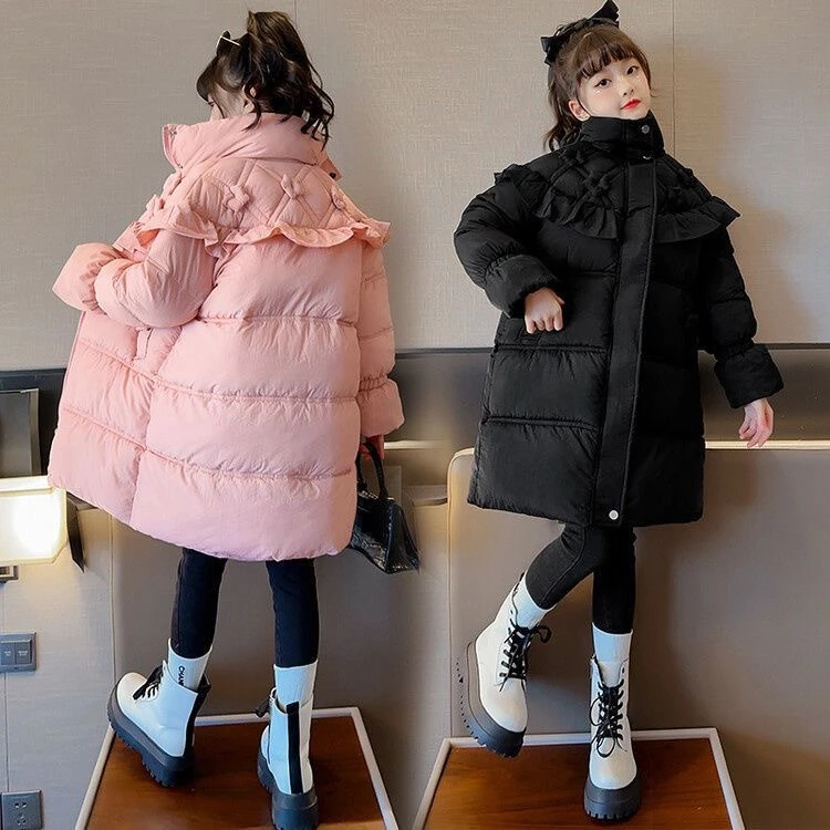女童羽绒服儿童中大童加厚冬季新款2025中长款韩版洋气冬装外套潮
