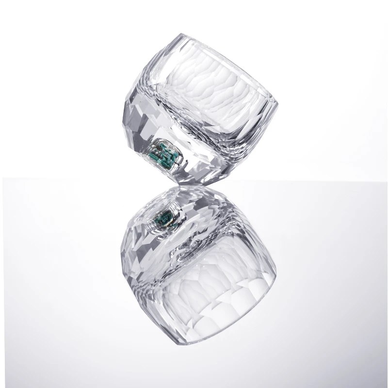 绿松石水晶品茗杯功夫茶杯家用茶道主人杯无铅水晶手工高档耐热