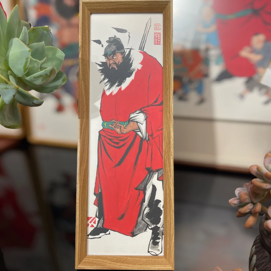 家居水墨摆台挂画桌摆手绘人物钟馗装裱带框钟馗镇邪图