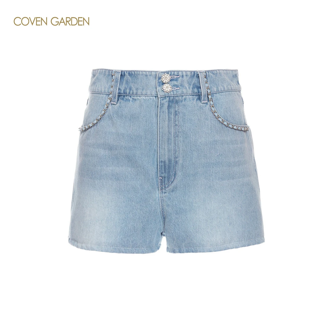 哥文花园 高腰修身棉感牛仔裤 CLA2062030 COVEN GARDEN