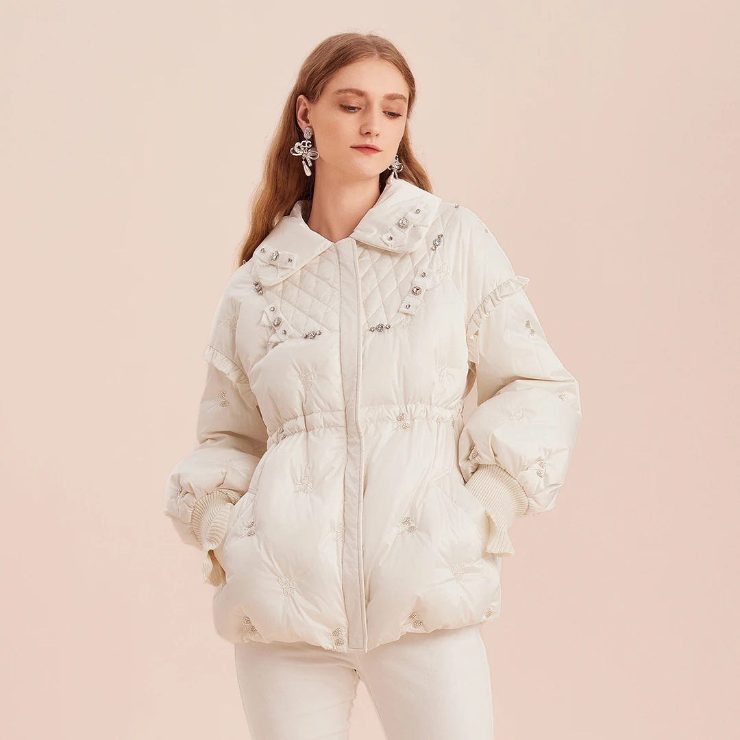 哥文花园收腰宫廷风羽绒服外套CLA4336360