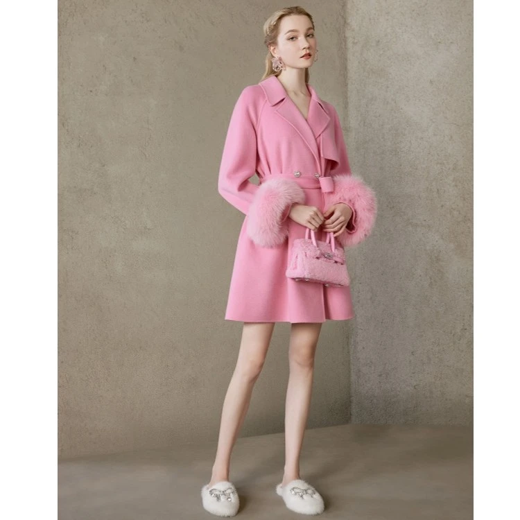 COVEN GARDEN/哥文花园绵羊毛X狐狸毛 羊毛呢名媛外套CTA4342390