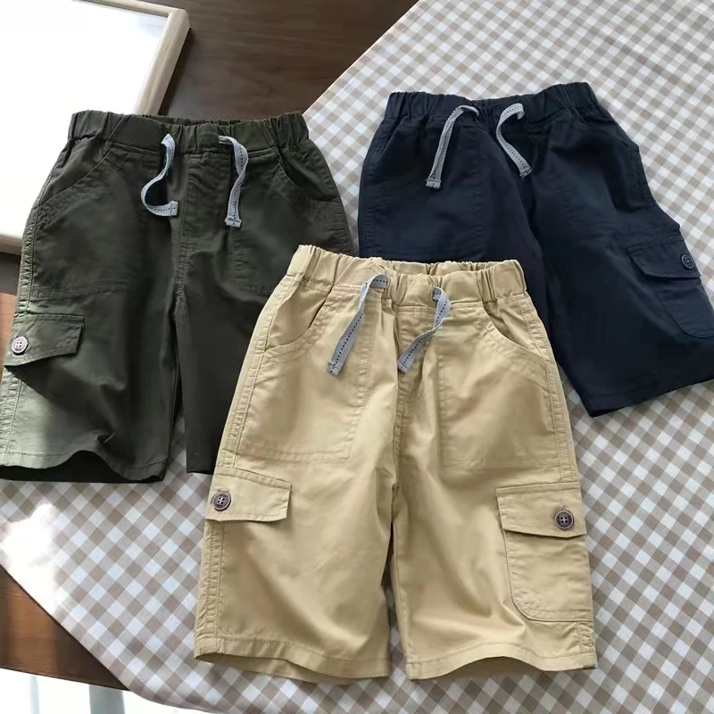 童装男童夏季薄款短裤纯棉透气2025儿童短裤中大童夏季休闲中裤子