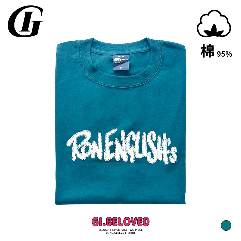 夏季潮流圆领纯棉男士T恤 宽松印花运动纯色情侣百搭简约上衣休闲