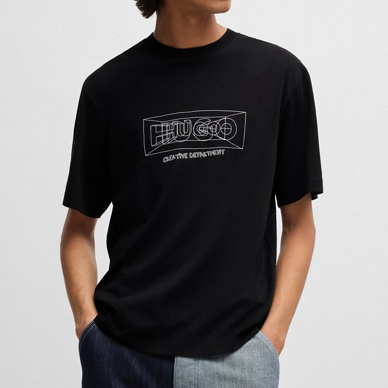 HUGO BOSS雨果博斯男士夏季新款短袖T恤字母休闲圆领时尚运动半袖