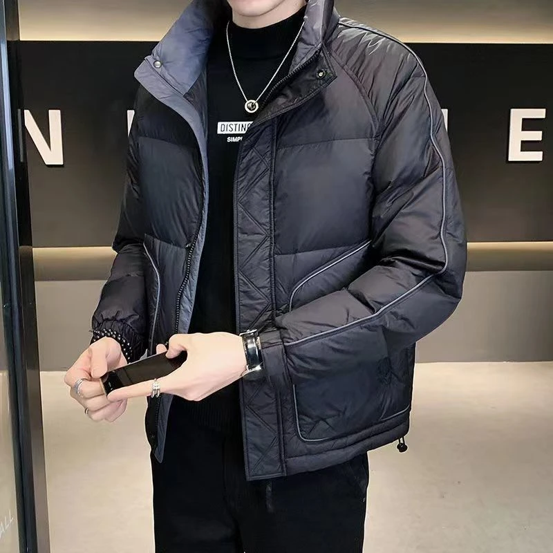 帅气免洗羽绒服男时尚百搭中青年韩版秋冬装轻盈休闲男士高档外套