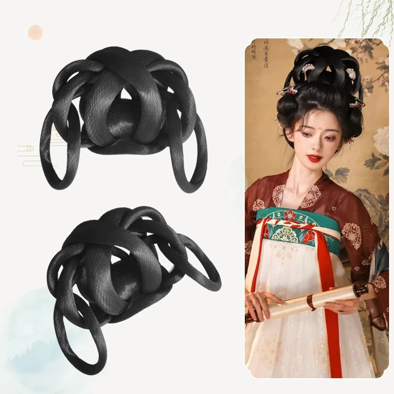 富婆快乐髻古风桑稚髻汉服假发包唐风贵妃一体式懒人盘发发饰造型