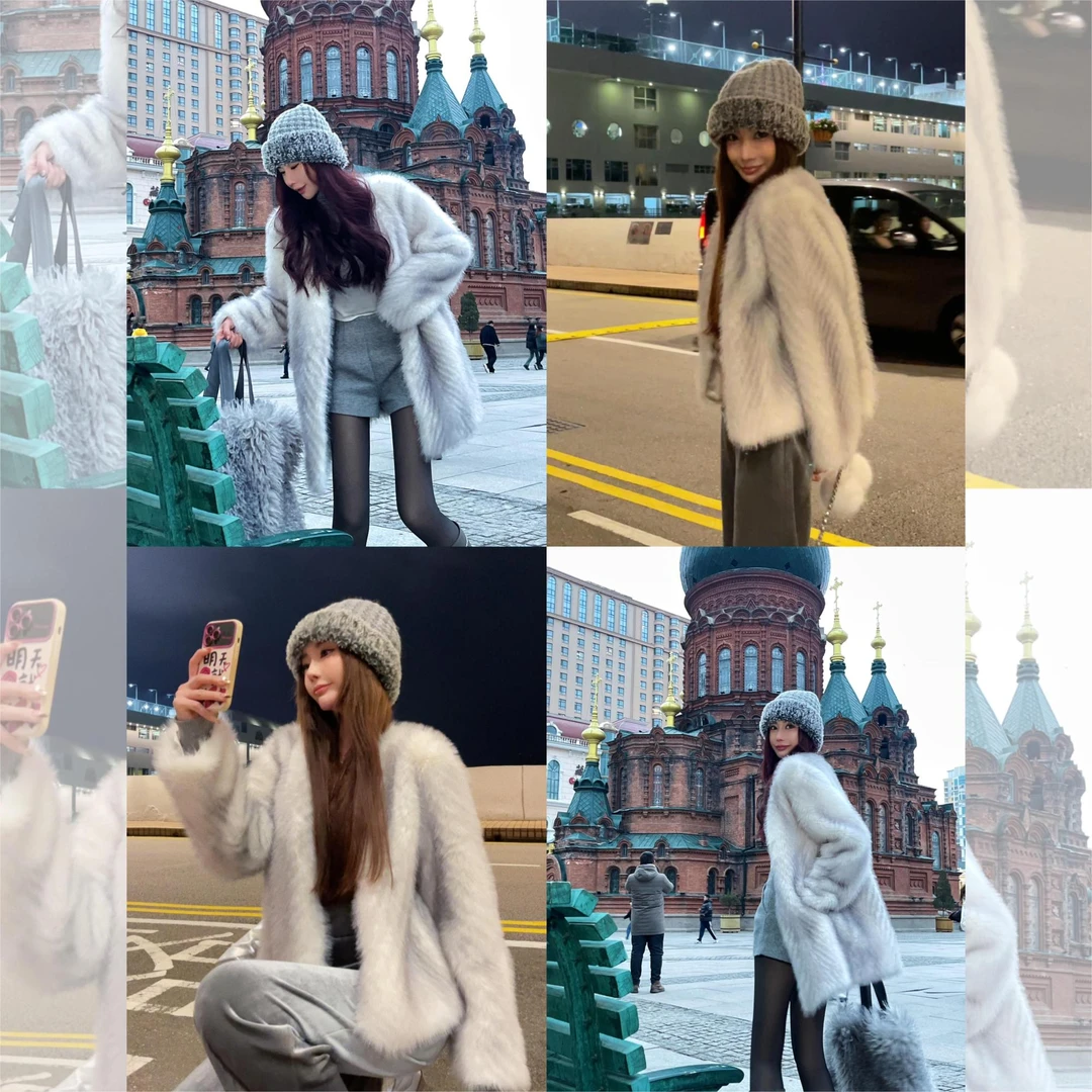 婉君【雪顶小银狐】冬季新款网红显瘦韩版大衣外套LWJ23C3C1164