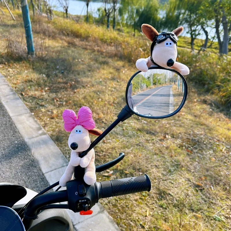 防丢款掌门狗电动车后视镜玩偶挂件电瓶车摩托车装饰小配件狗公仔