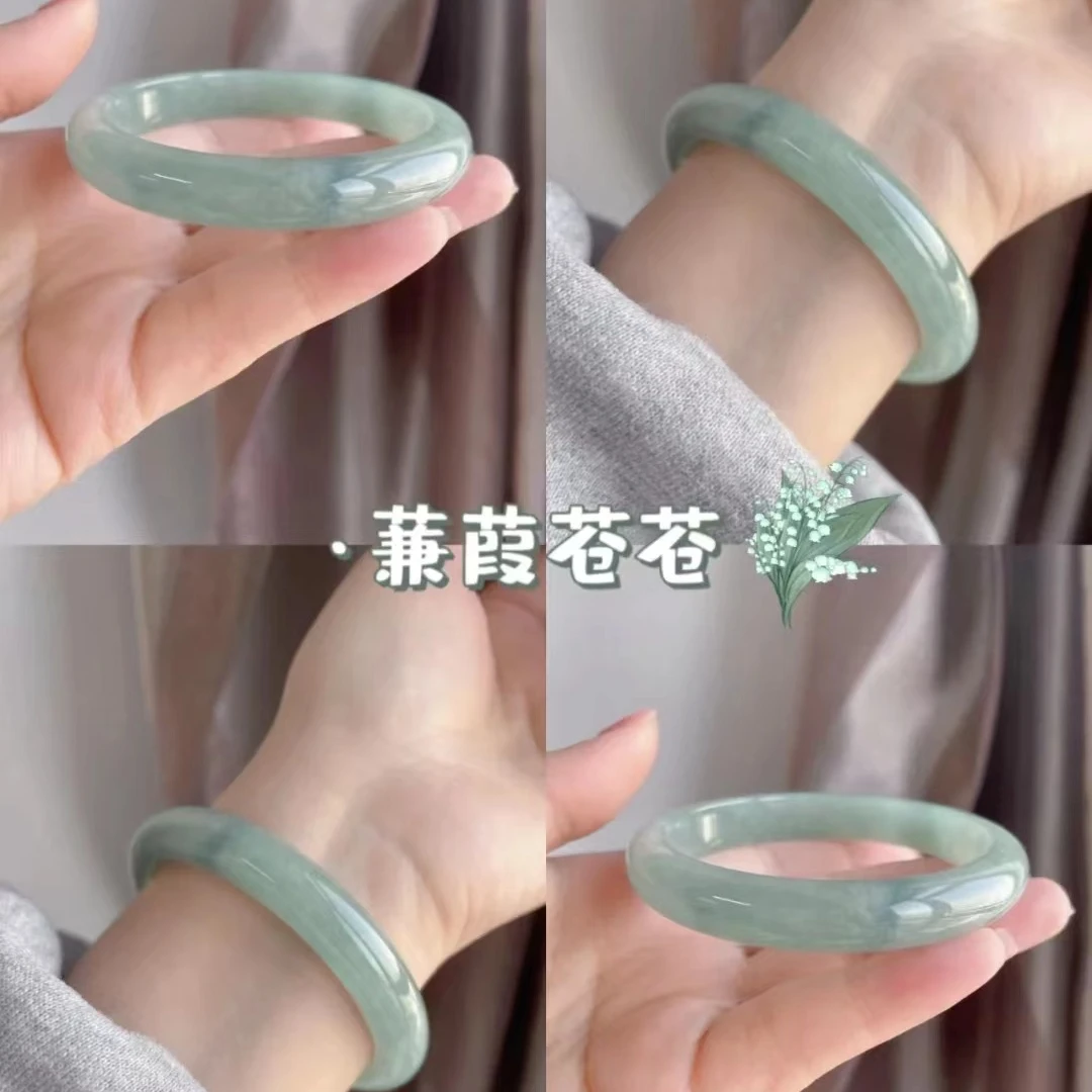 兼霞苍苍粗款叮当镯女玻璃仿玉手镯古风轻奢贵妃镯子妈妈闺蜜礼物