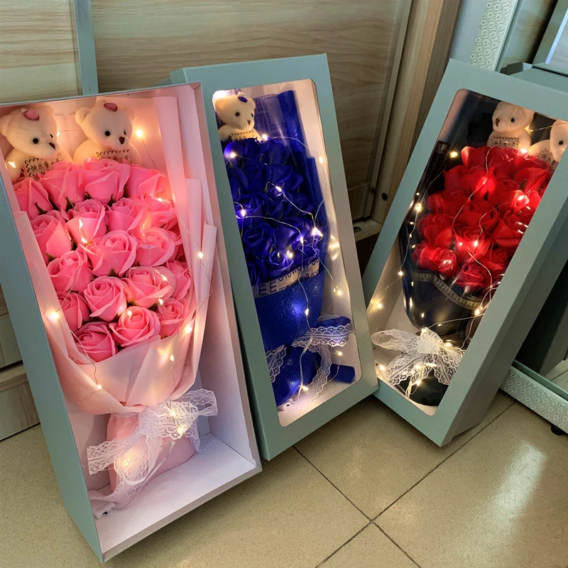 香皂玫瑰花束生日礼物女生送男女朋友闺蜜老婆毕业情人节创意礼品