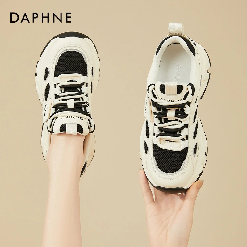 达芙妮厚底老爹鞋女2025新款春秋季平底运动休闲鞋百搭软底旅游鞋
