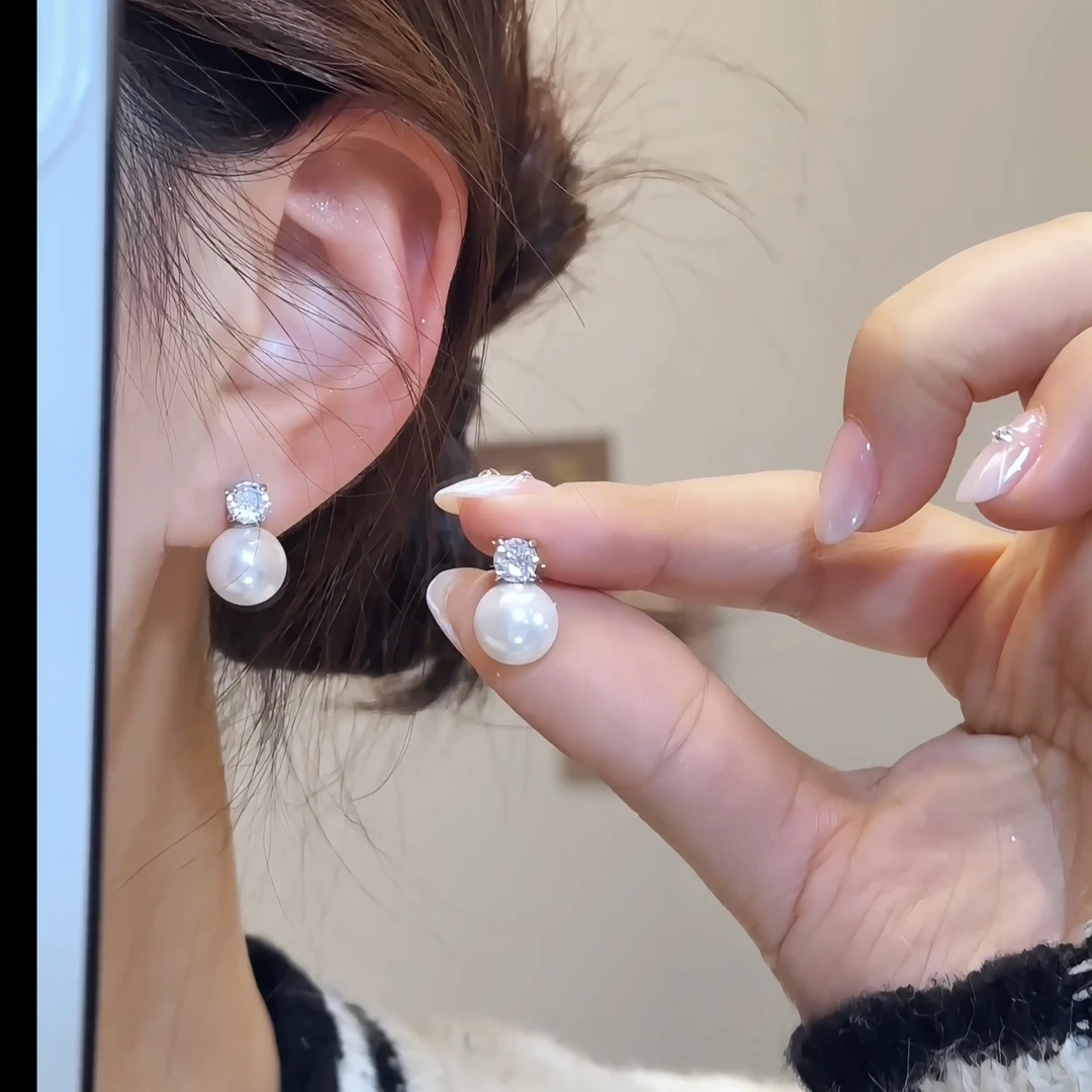 铜合金耳饰 珠光百搭气质简约耳钉日常精致耳环