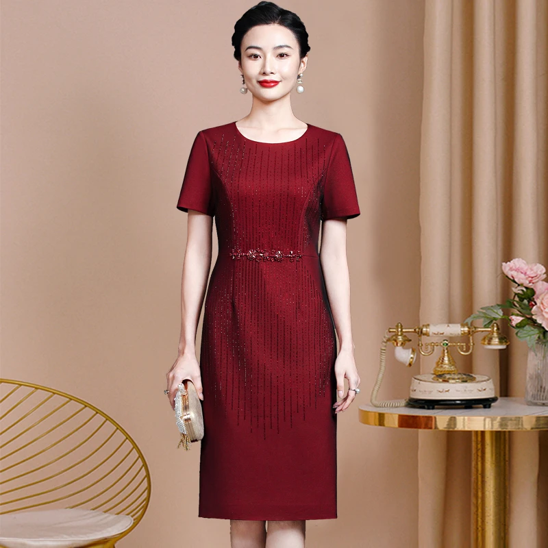 结婚喜婆婆喜妈妈婚宴礼服婚庆服装气质连衣裙气质高贵春夏装高档
