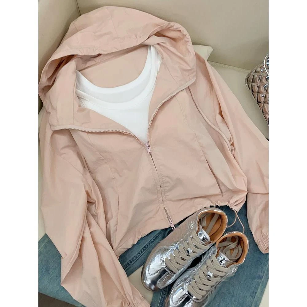 短款连帽防晒衣女薄款外套夏季新款2025年爆款韩系小个子休闲上衣