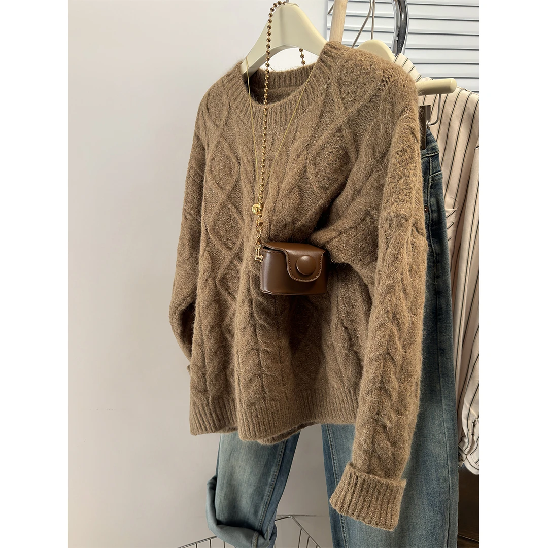 5011气质百搭毛衣针织套头女新款外搭洋气小个子上衣针织