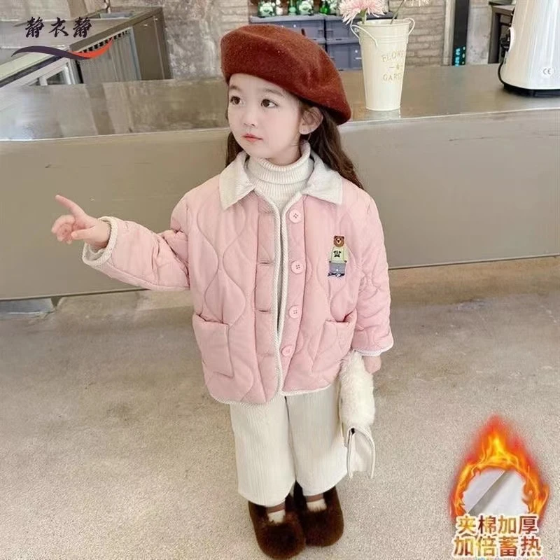 2025儿童新款棉服女款爆款宝宝外套冬款女童加厚刺绣棉袄韩版棉衣