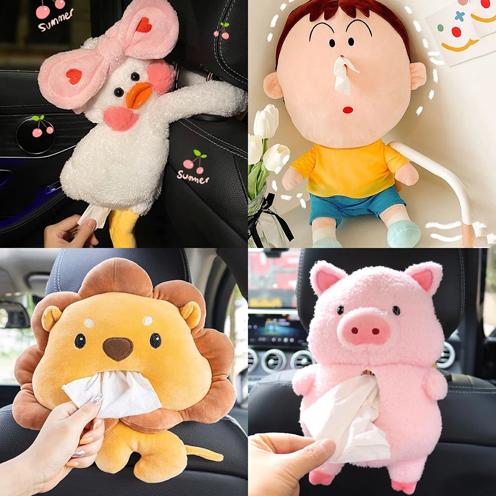 车载纸巾盒车内挂式汽车用品抽纸盒创意可爱卡通扶手箱椅背纸抽袋