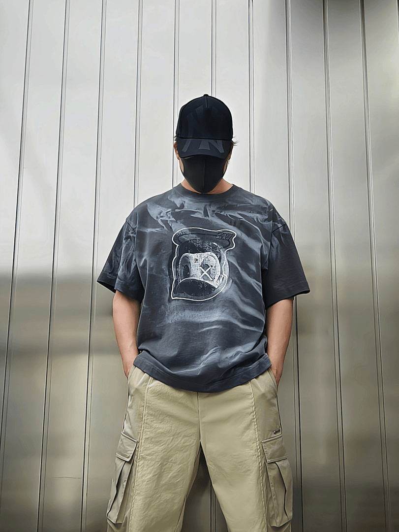 夏季新款潮流水洗渐变短袖