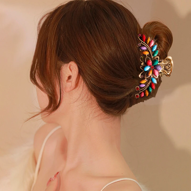 时尚复古大抓夹 仿松石女式发饰 爱心发夹 发带束发