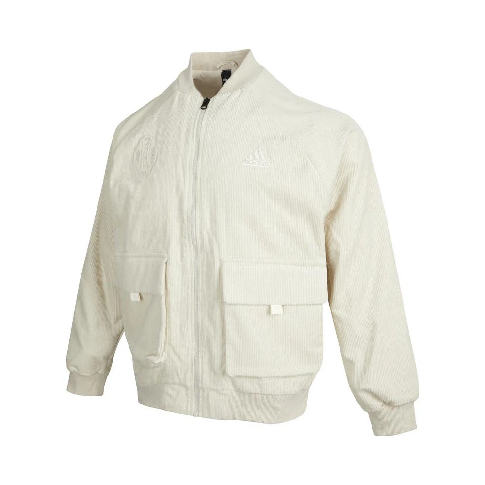 adidas阿迪达斯2023男子STCORDW秋季夹克白色休闲长袖HR4446